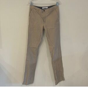 Amazon Essentials Mens Khaki Chino Pants Tall 29W 34L Flat Front Straight Fit